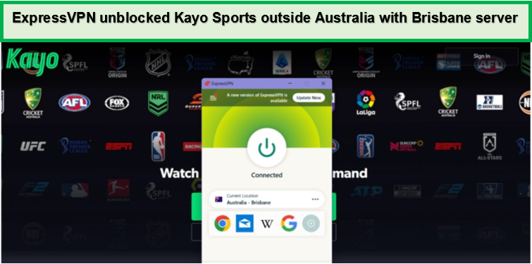  ExpressVPN débloque Kayo Sports in [region variation=