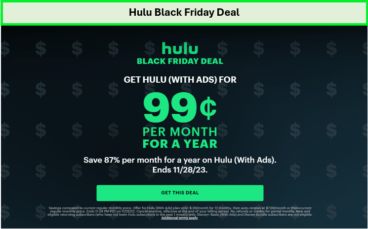  Venta de viernes negro de Hulu 