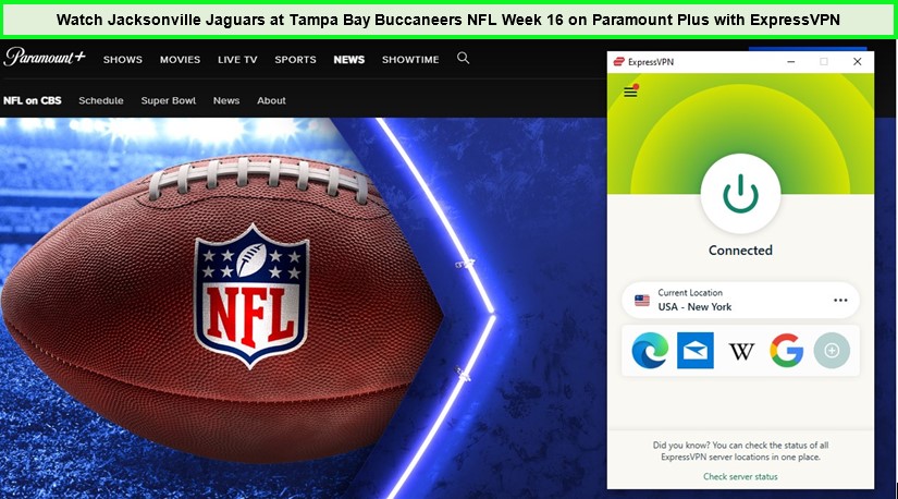  Kijk Jacksonville Jaguars bij Tampa Buccaneers op Paramount Plus met ExpressVPN.  -  