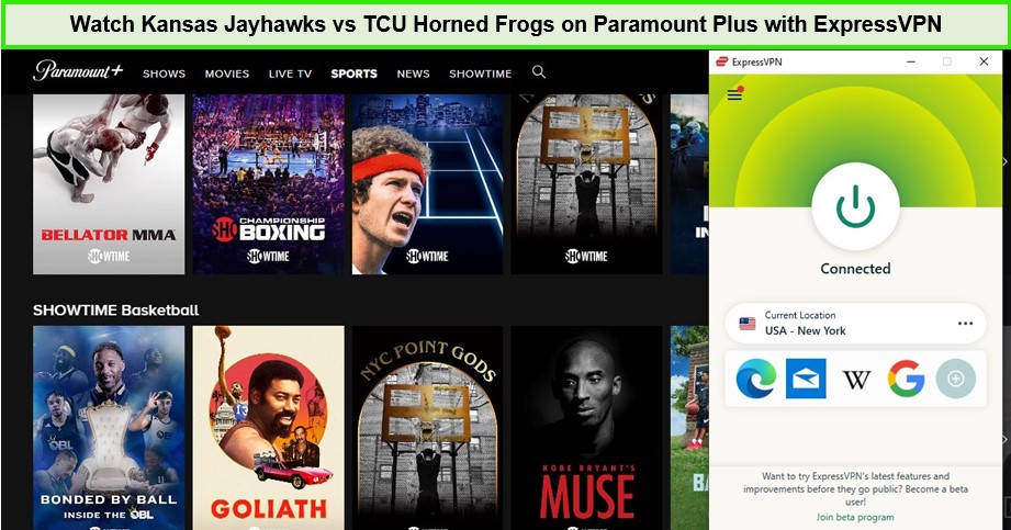  Mira Kansas Jayhawks vs TCU Horned Frogs en Paramount Plus con ExpressVPN  -  