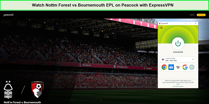  Guarda Notthingham Forest contro Bournemouth nella Premier League. in-Italia Su un pavone con ExpressVPN 