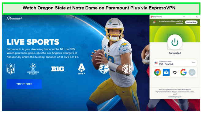  Mira a Oregon State en Notre Dame in - Espana En Paramount Plus a través de ExpressVPN. 