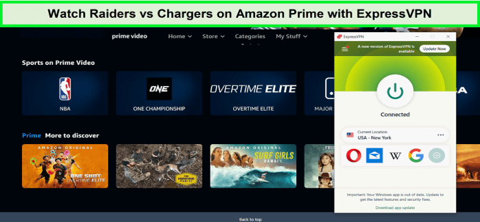 Guarda Raiders vs Chargers su Amazon Prime con ExpressVPN in - Italia 