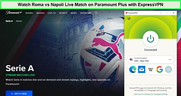 Guarda Roma vs Napoli Match Live su Paramount Plus  -  