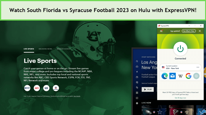  Guarda South Florida contro Syracuse Football 2023 in-Italia Su Hulu con ExpressVPN 