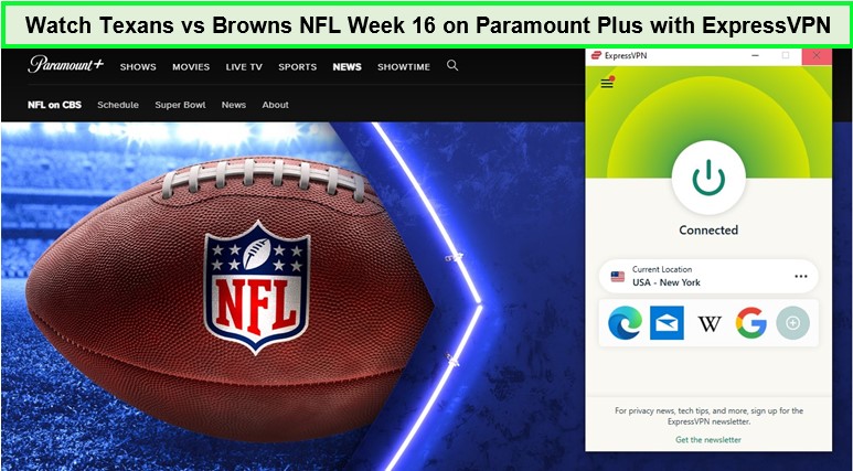  Regardez Texans vs Browns NFL Semaine 16 sur Paramount Plus avec ExpressVPN.  -  