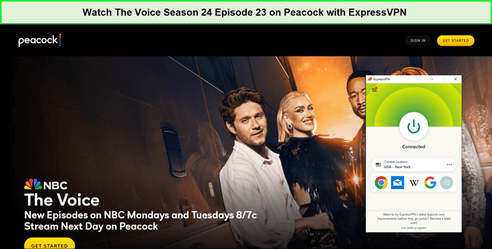  Guarda la stagione 24 episodio 23 di The Voice in-Italia Su un pavone con ExpressVPN 