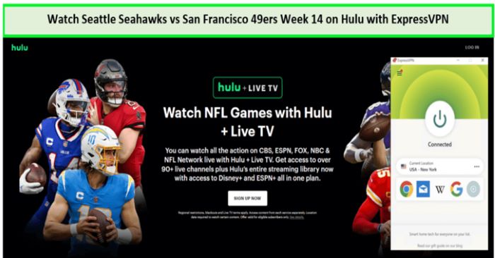 watch-seattle-seahawks-vs-san-srancisco-49ers-week-14-outside-USA-on-hulu-with-expressvpn