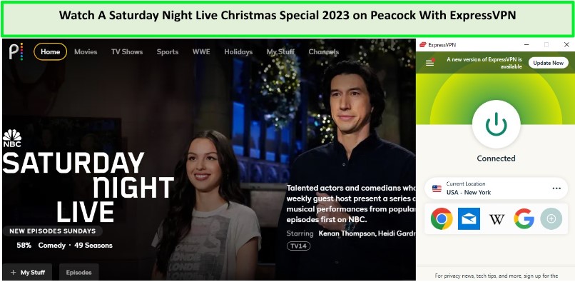 Guarda uno speciale di Natale di Saturday Night Live 2023 in - Italia Su Peacock TV con ExpressVPN 