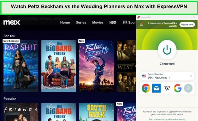 Guarda Peltz Beckham contro i wedding planner su Max. in - Italia Connessione sicura e veloce con ExpressVPN. Proteggi la tua privacy online e sblocca contenuti da tutto il mondo. 