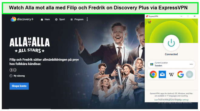  Mira todo con Filip y Fredrik. in - Espana En Discovery Plus a través de ExpressVPN 