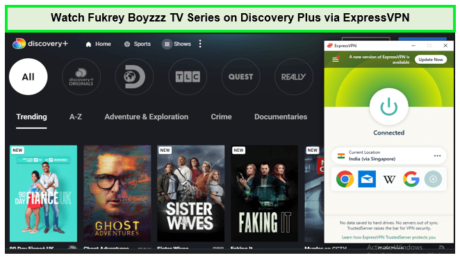  Ver-Fukrey-Boyzzz-Serie-de-TV- in - Espana -en-Discovery-Plus-via-ExpressVPN -en Discovery Plus a través de ExpressVPN 