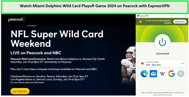  Bekijk de Wild Card Playoff-wedstrijd van de Miami Dolphins in 2024. in - Nederland -op-Peacock-met-ExpressVPN 