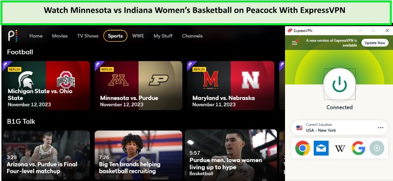  Ver-Minnesota-contra-Indiana-Baloncesto-Femenino- in - Espana -en-Peacock-con-ExpressVPN 