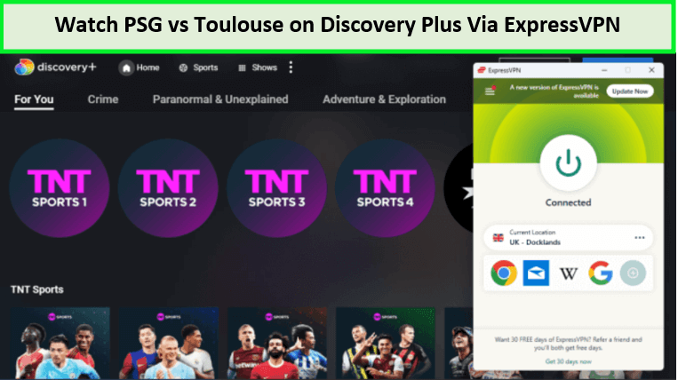  Mira PSG vs Toulouse in - Espana En Discovery Plus con ExpressVPN 