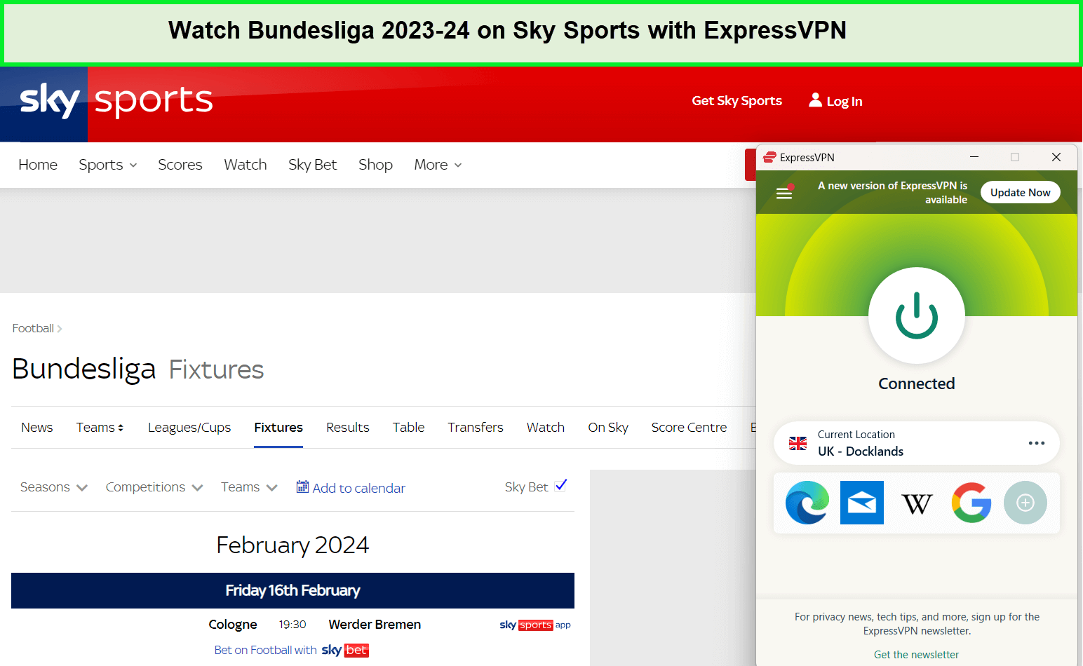  ExpressVPN - Sbloccato Sky Sports - in-Italia 