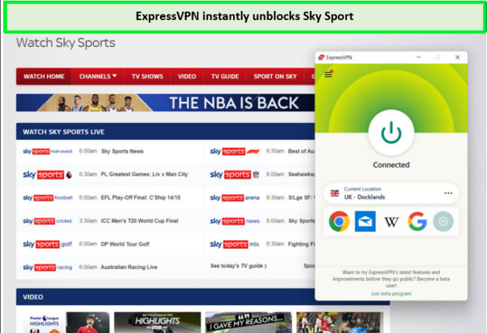  ExpressVPN desbloqueado Sky Sports in - Espana 