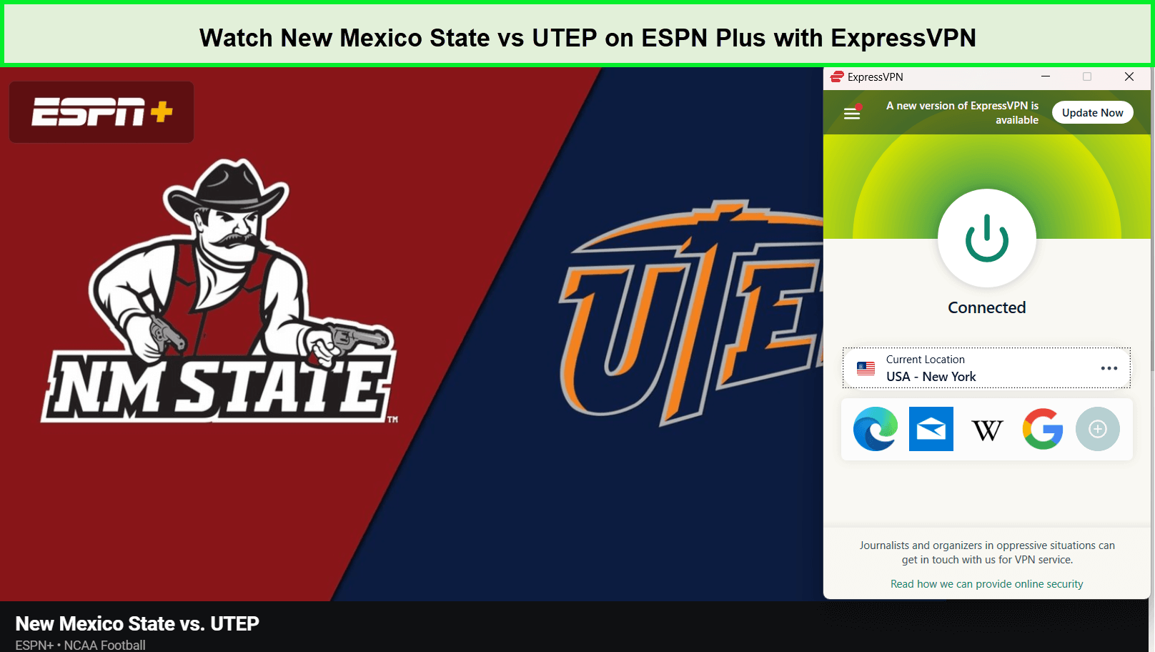  Ver-Nuevo-México-Estado-contra-UTEP- in - Espana -en-ESPN-Plus-con-ExpressVPN 