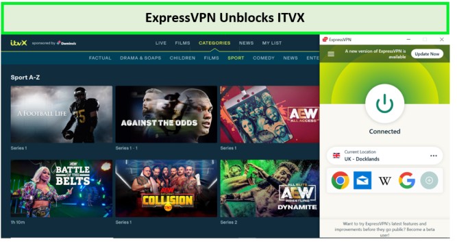  ExpressVPN deblokkeert ITVX. 